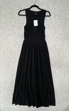 Forever 21 Sleeveless Maxi Dress Womens Small Black Double Slit