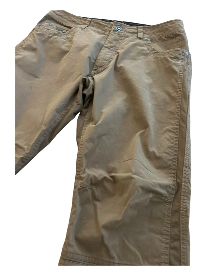 Kuhl Radikl Mens 35x28 Brown Olive Lightweight Hiking Outdoor Pants - Image 4 of 4