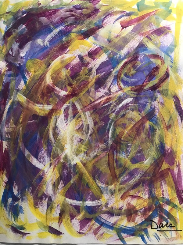 16X20 ACRYLIC ART  ON 90 LB PAPER  TITELED "TWO OF A KIND UNFRAMED