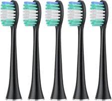 5 Pack Replacement Toothbrush Heads Compatible with Aquasonic Black Series Vibe