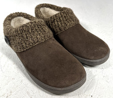 Clarks Women's Knit Scuff Slipper Brown Sz 10 M US