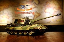 RC Panzer Königstiger Henschel 1:16 V7.0 Metallgetriebe  "AKTION" mit 360° Turm