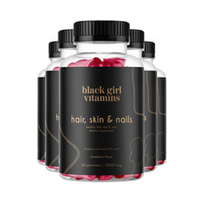 5-Pack Black Girl Vitamins Hair, Skin  Nails Support Gummies - 300 Gummies