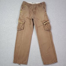 VTG Billabong Cargo Pants Mens 29 Brown Embroidered Multi Pocket Distressed Y2K