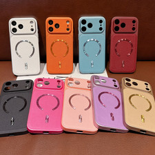 Hybrid Leather Case Mag Safe Phone Cover For iPhone 17 Pro Max 16 15 14 13 Air