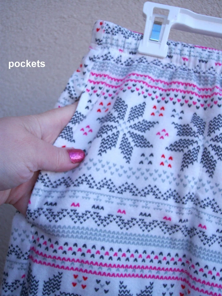 Cuddl Duds ACOGEDOR Franela PJ Pantalones Talla XXL 2XL BOLSILLOS Rosa Negro Salón Corazones Foto 4 de 4