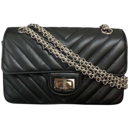CHANEL 2.55 Mini Flap Bag V-Stitch Black Lambskin Shoulder Bag AS0874 #OKB1102