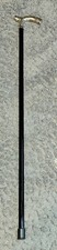 TALL 36" CANE DECORATED SILVERTONE HANDLE OLD WALKING STICK DETAILED FLORAL HEAD