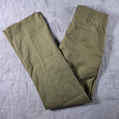 Boy Scouts of America Uniform Pants Kids 26 Olive Green Vintage Red Piping BSA