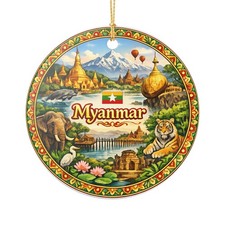 Myanmar Ornament  Ceramic travel souvenir ornament