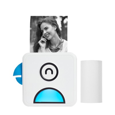 Mini Inkless Bluetooth Printer for Travel Photos For Journal Crafts 203DPI Blue