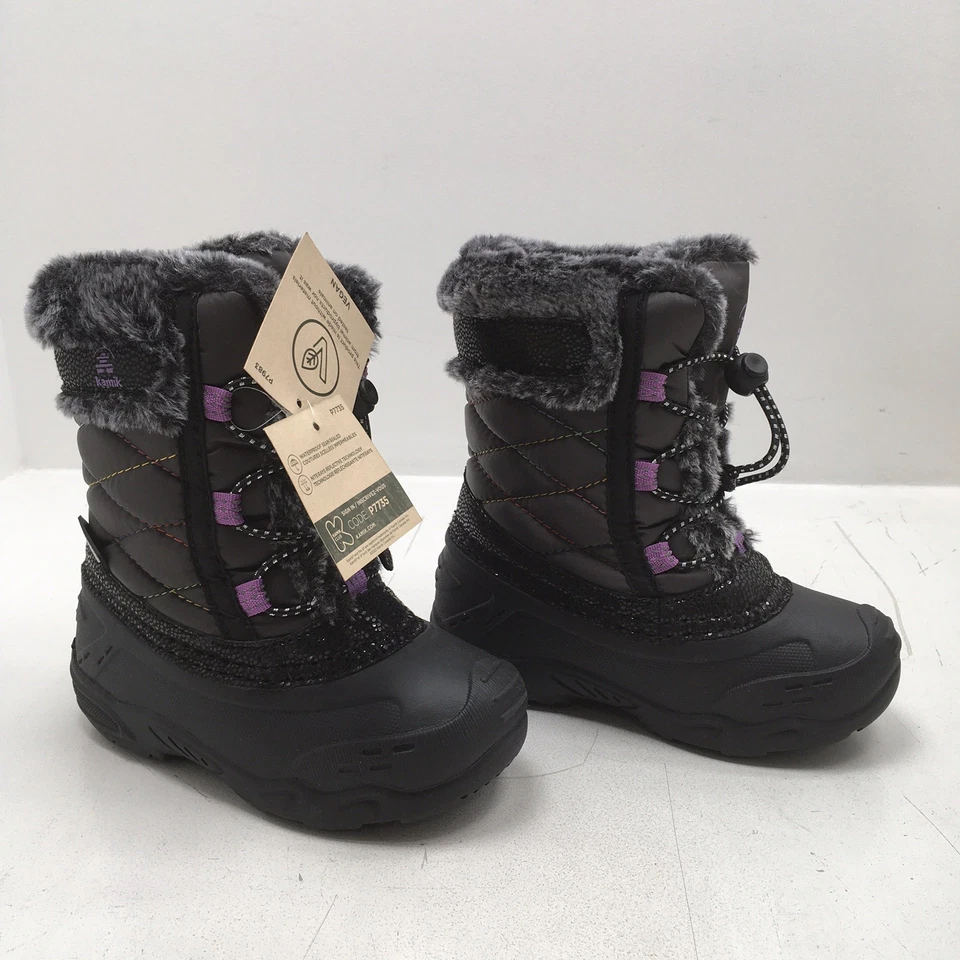Kamik Kids звезда 2T (размер 10 ребенка ясельного возраста) (уголь/орхидея) девочка водонепроницаемый ботинки, новый в коробке - Изображение 3 из 4