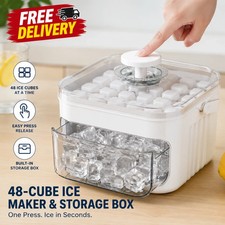 Portable Ice Maker Machine with One-Touch Press Double Layer 48 Ice Cube Maker 