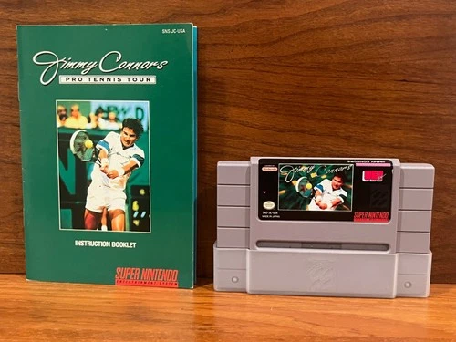 Jimmy Connors Pro Tennis Tour Super Nintendo video game w/instruction booklet