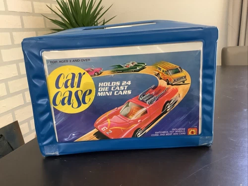 Vintage Tara Toy Corp 24 Car Case Blue 10x 7 Hot Wheels, Matchbox
