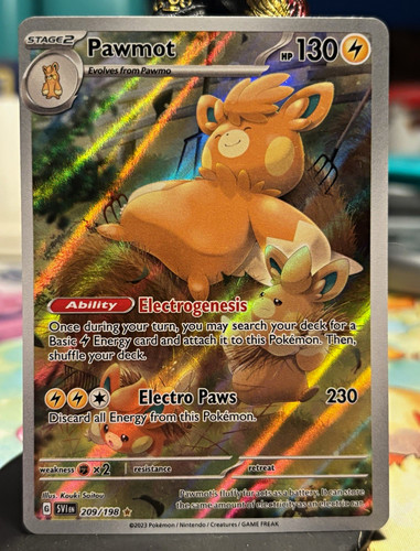 Pokémon Pawmot Scarlet & Violet Base Set 209/198 Illustration Rare NM