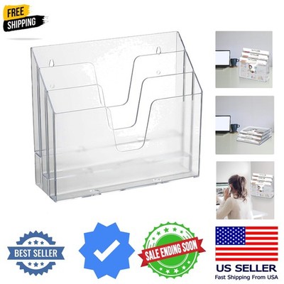 Horizontal Triple File Folder Organizer Sorter, Letter Size, Clear