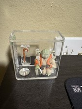 VINTAGE STAR WARS AFA 85 YODA ORANGE SNAKE LIGHT GREEN HK