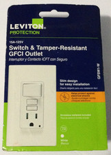 Leviton GFSW1-W SmartlockPro GFCI  Switch Combo, 15A 125V, TR, White Wallplate