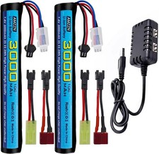2PCS 7.4V 10C 3000mAh SM 2P Plug Li ion Battery with 2 in 1 Charger for SRB1200