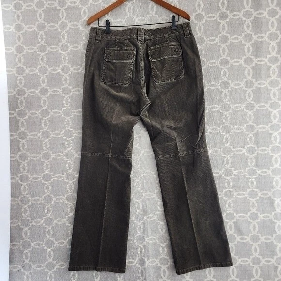 Vintage Y2K Eddie Bauer Brown Corduroy Boot cut Women's Pants 12 - Image 2 of 4