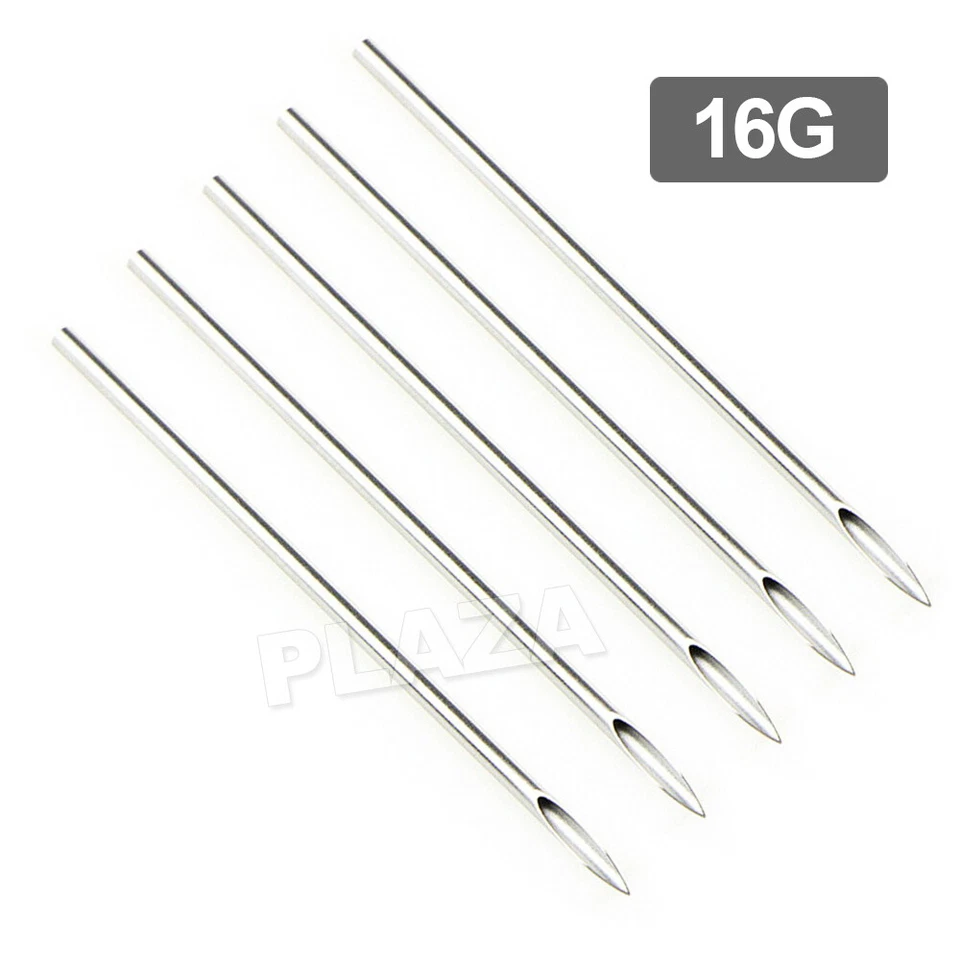 41pcs Body Piercing Kit Needle Nipple Belly Tongue Eyebrow Nose Lip Ring 14G/16G - image 3 of 4