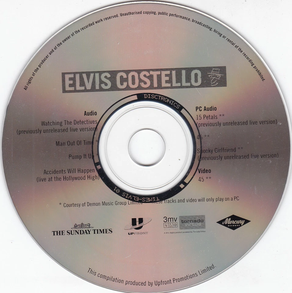 ELVIS COSTELLO ( THE SUNDAY TIMES Newspaper Enhanced CD ) - Bild 3 von 3