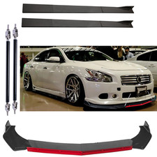 Front Bumper Lip Splitter Spoiler Side Skirts Carbon Fiber For Nissan Maxima Front Bumper Lip Splitter Spoiler Side Skirts Carbon Fiber For Nissan Maxima