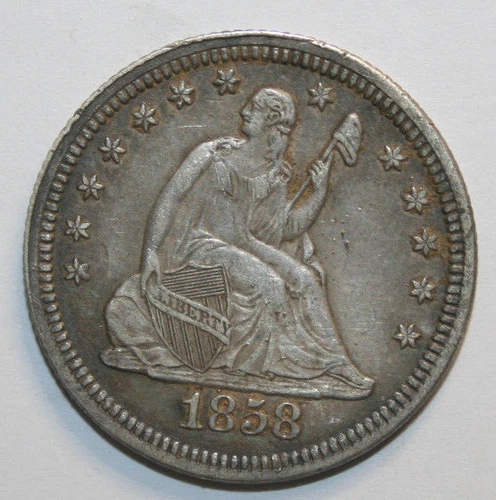 1858 SEATED LIBERTY QUARTER  L19