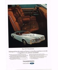 1972 Ford Thunderbird Light Blue 2-door Automobile Car Vintage Print Ad