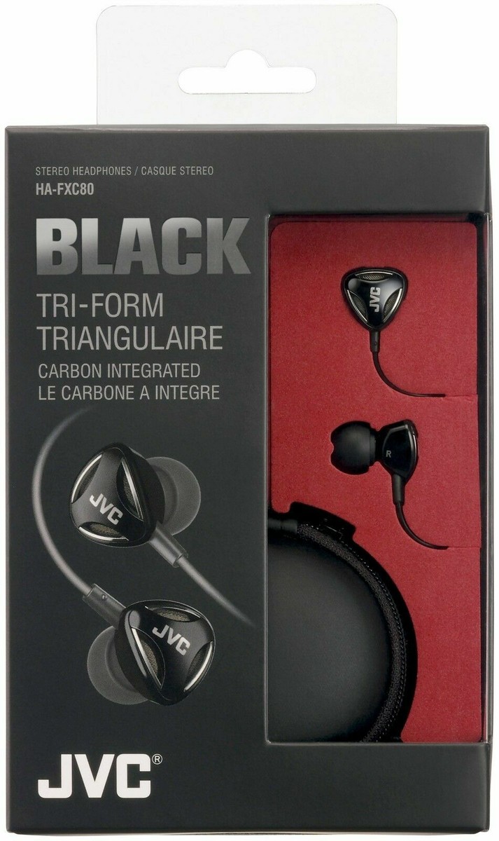 JVC HAFXC80 In-Ear Carbon Headphones - Glossy Black NEW FREE