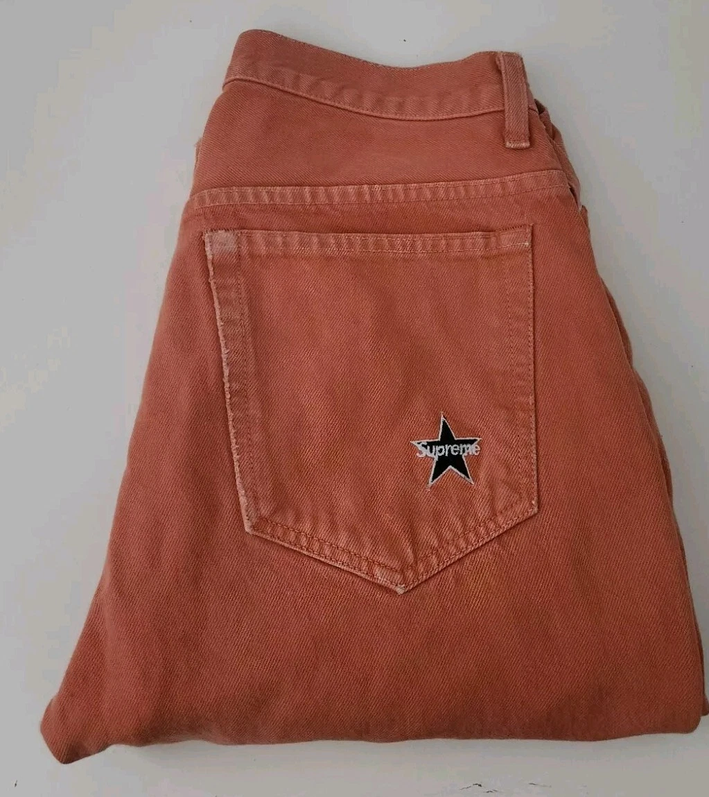 SS18 Supreme Gewaschen Regular Jeans Größe 30 Orange Hose W30 L27 Star Denim