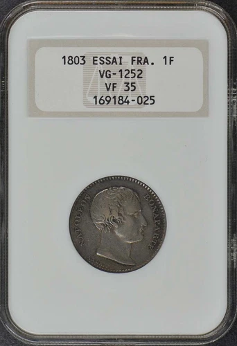 1803 ESSAI FRANCE VG-1252  1F NGC VF35 Top Pop