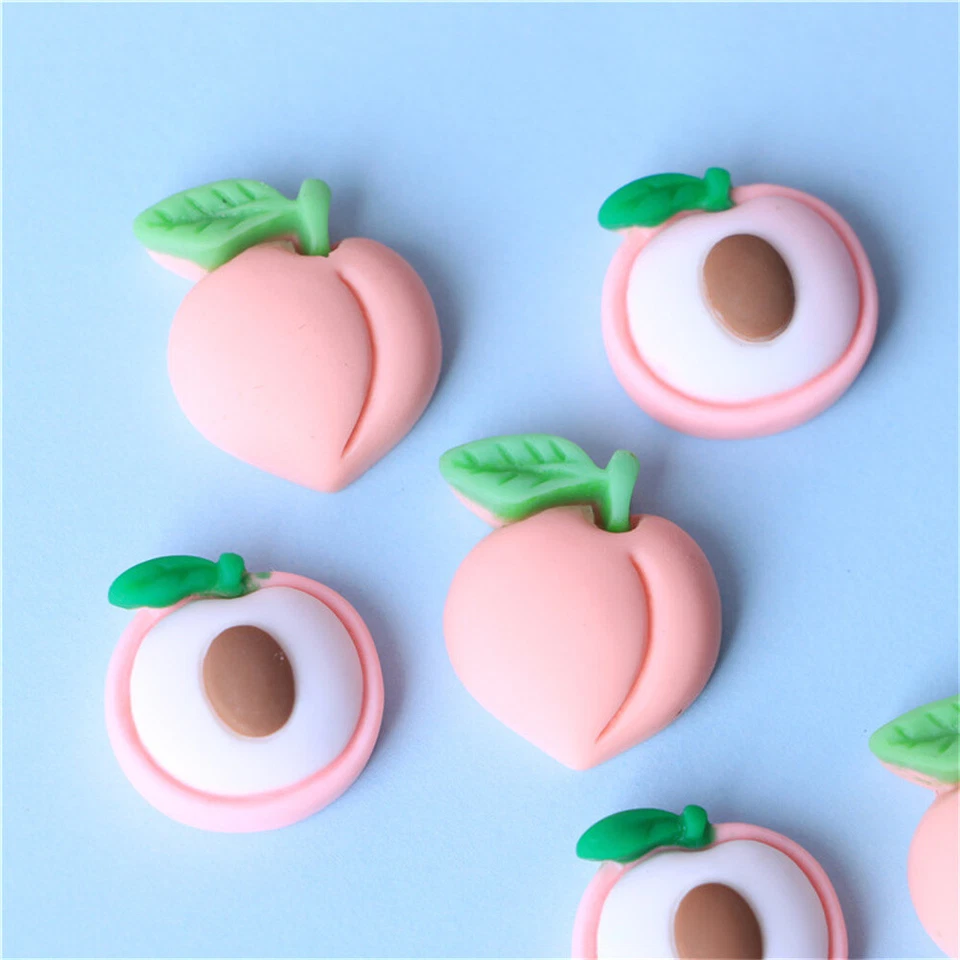 20-pack Assorted Mini Peach Embellishment Resin Fruit For Cardmaking Decor 2cm - Image 4 of 4