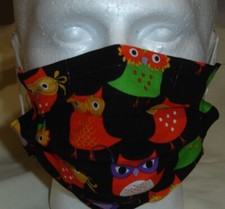 USA cotton Face mask, face cover, handmade with Owls in Masks Fabric FAST SHIP