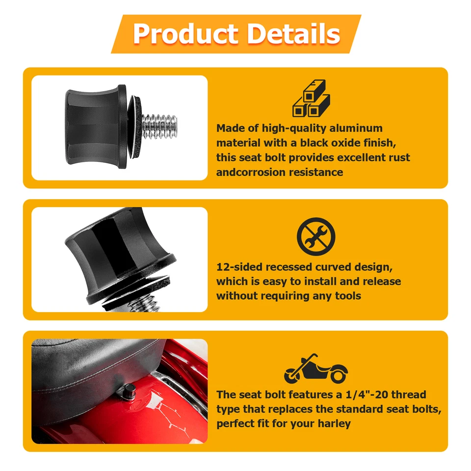 Seat Bolt Mount Screw For Harley Davidson Road Glide Ultra Limited Street XG500  - Image 3 of 4