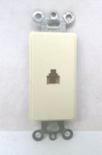 (10 Pack) Leviton Decora Wall Phone Jack 40649-A Type 625 4 Conductor Almond NEW