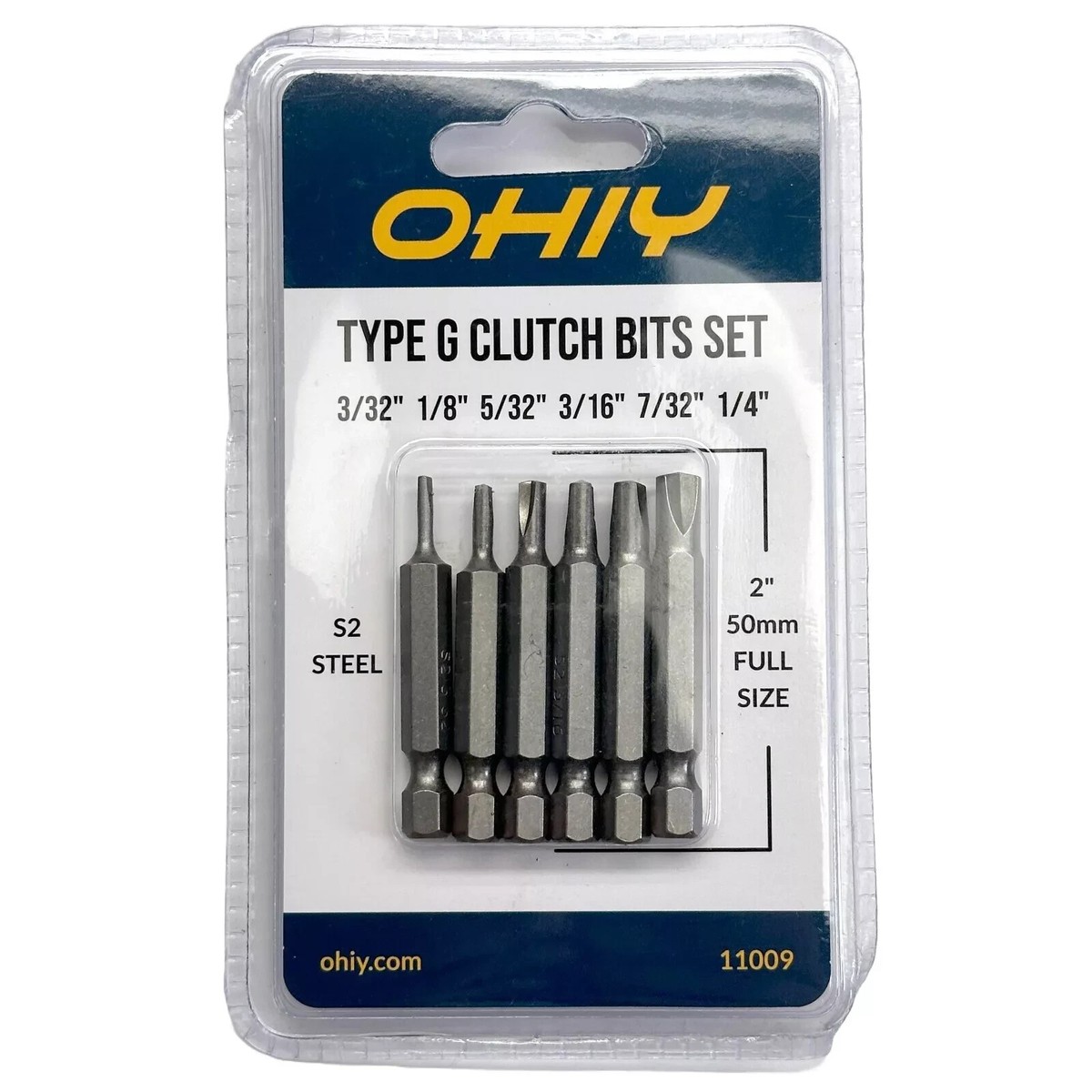 6 pcs Type G Clutch Bits Set for Vintage American Cars 3/32 to 1/4