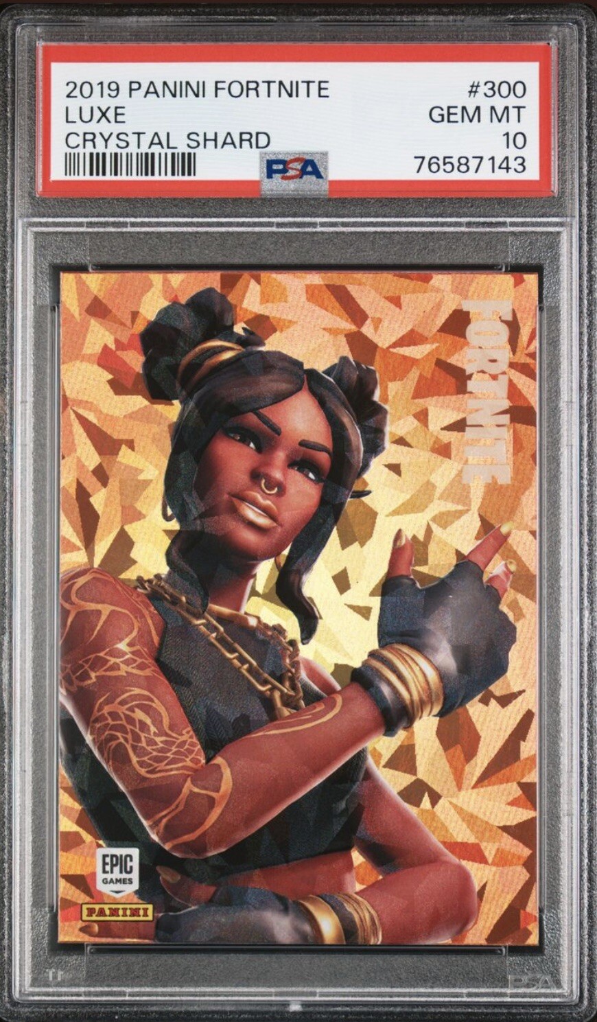 2019 Panini Fortnite Series 1 USA Crystal Shard #300 Luxe PSA 10 GEM MT