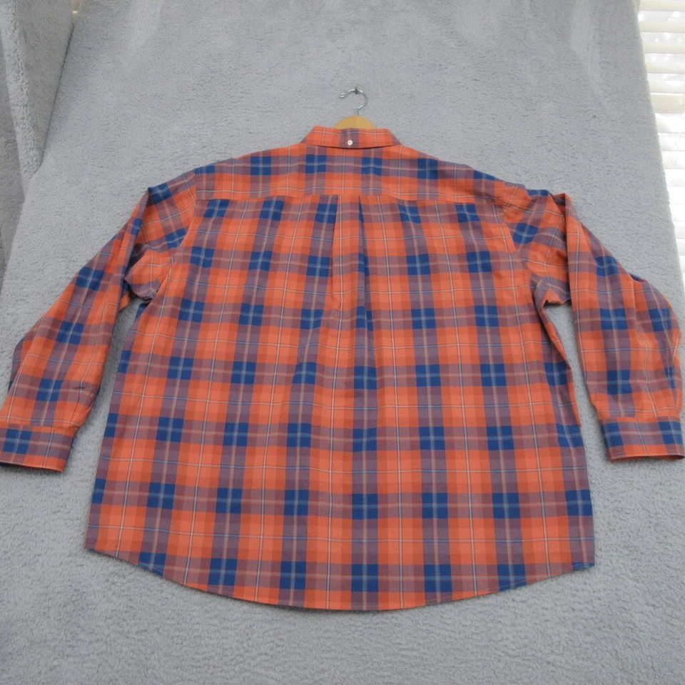 Vintage The Foundry Shirt Men 3XL Orange Plaid Button Down Casual Long Sleeve - Image 2 of 4