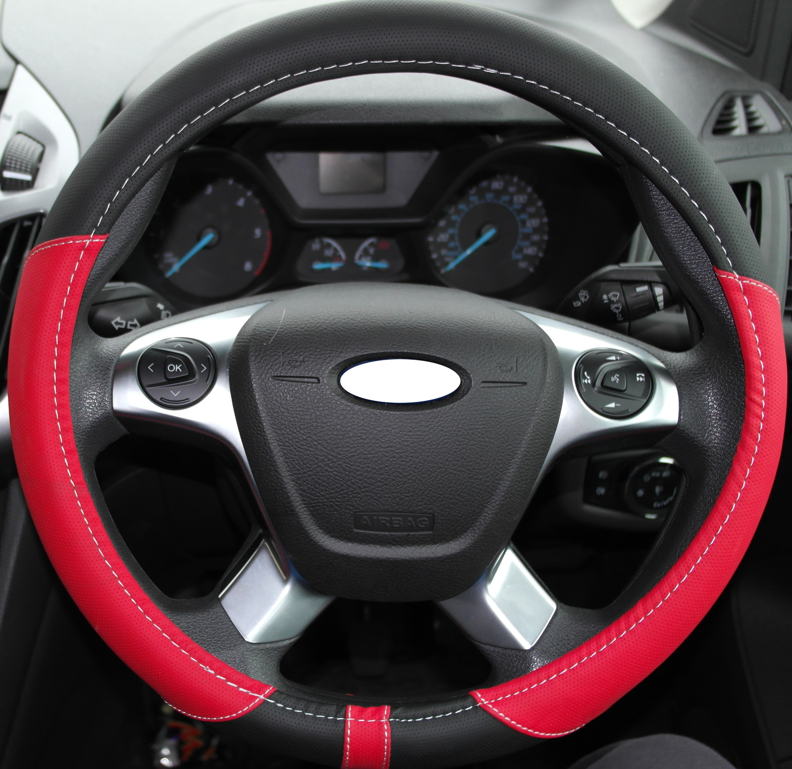 Leather Look Soft Grip Steering Wheel Glove Cover RED to fit Suzuki