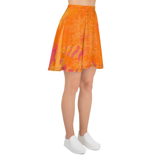 Skater Skirt All Over Print "Orange Abstract" Skater Skirt - Picture 5 of 29