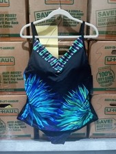 Brand New Aqua Green One Piece Women's Size 22W Bathing Suit. U20