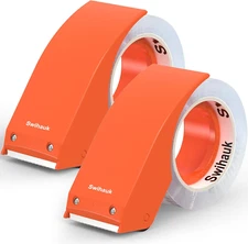 Heavy Duty Packing Tape with Dispenser, Strong & Durable Shipping Tape