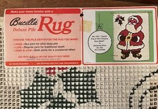 VTG. Bucilla Deluxe Latch Hook Rug Canvas Christmas "Santa" 20  X 27  