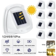 Outdoor Solar 8 LED Wall Lights Path Garden Patio Pathway Stairs Step Fence Lamp