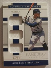 2020 National Treasures George Springer Game Gear Materials Triple Relic 24/99
