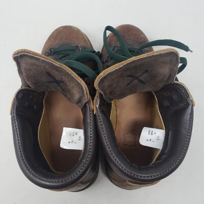 Vintage Scarpa LL Bean Brown Leather Norwegian Welt Hiking Boots Mens 8 Vibram Vintage Scarpa LL Bean Brown Leather Norwegian Welt Hiking  main image 4