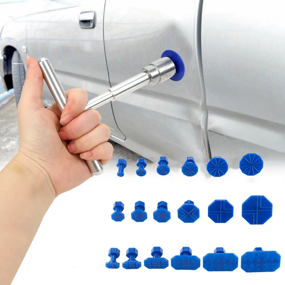 Car Dent Repair Puller Kit 18pcs Plastic Glue Tabs T Handle Universal Remover To