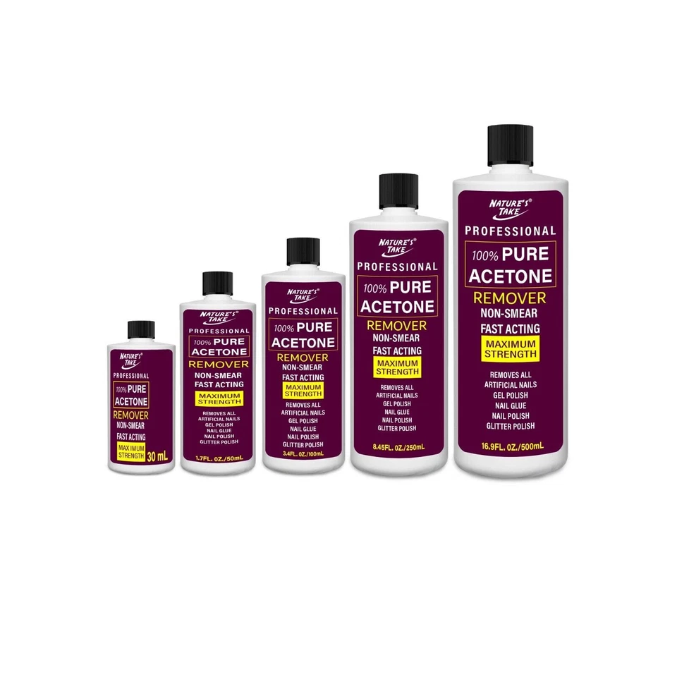 NATURE'S TAKE 100% Pure Acetone Superior Quality Nail Polish Remover UV/LED GEL FAST DELIVERY
